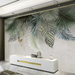 Fototapet Grup de fluturi pe frunze