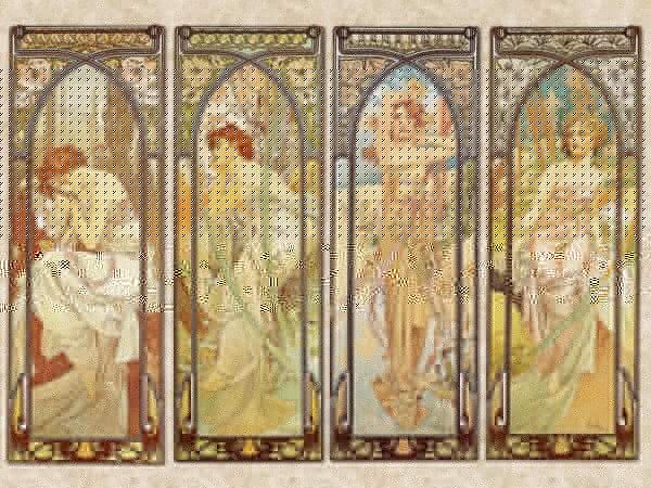 Grup de femei în stil art nouveau Grup de femei în stil art nouveau