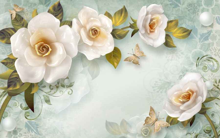 Flori albe și un fluture u03503p 900x563 - Flori albe și un fluture - tegory