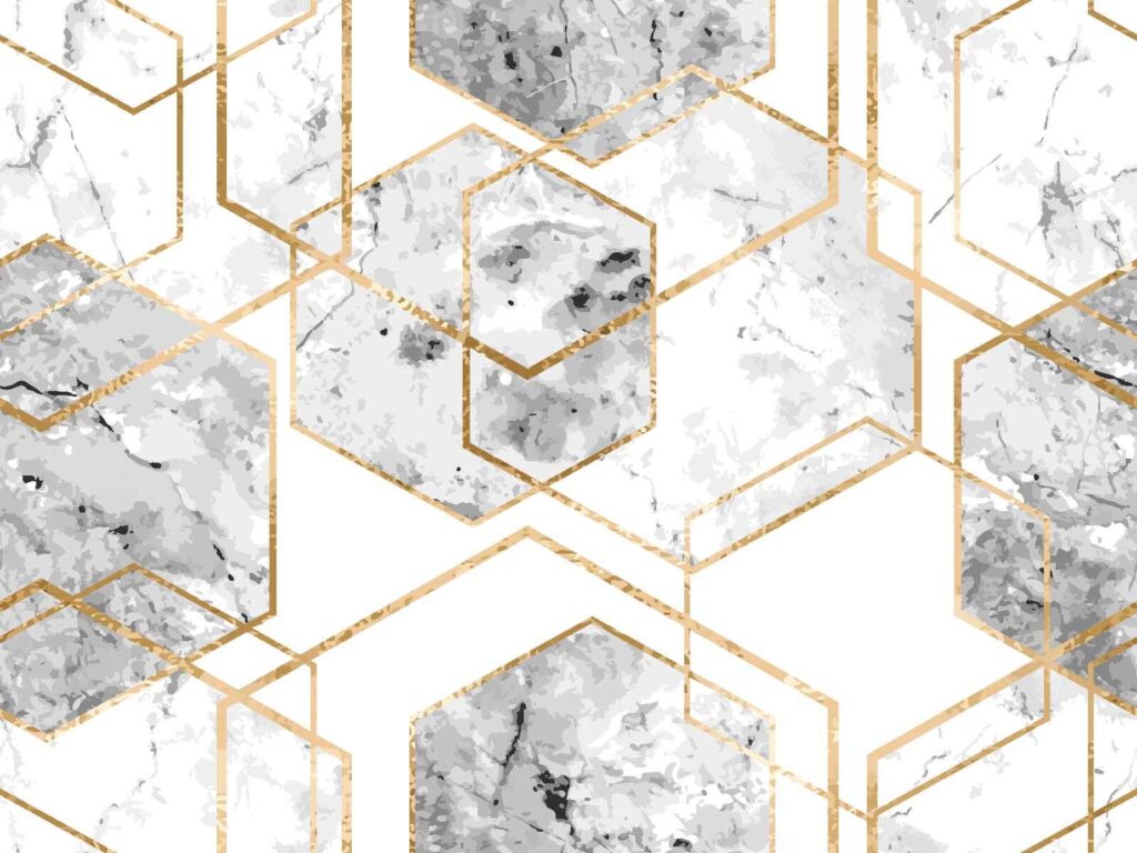 Design elegant hexagonal cu model de marmură. Design elegant hexagonal cu model de marmură.