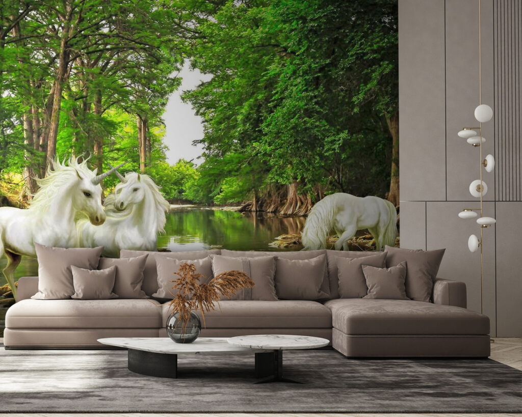 u05099pig58 1024x819 - Grup de unicorni albi într-un râu - tegory