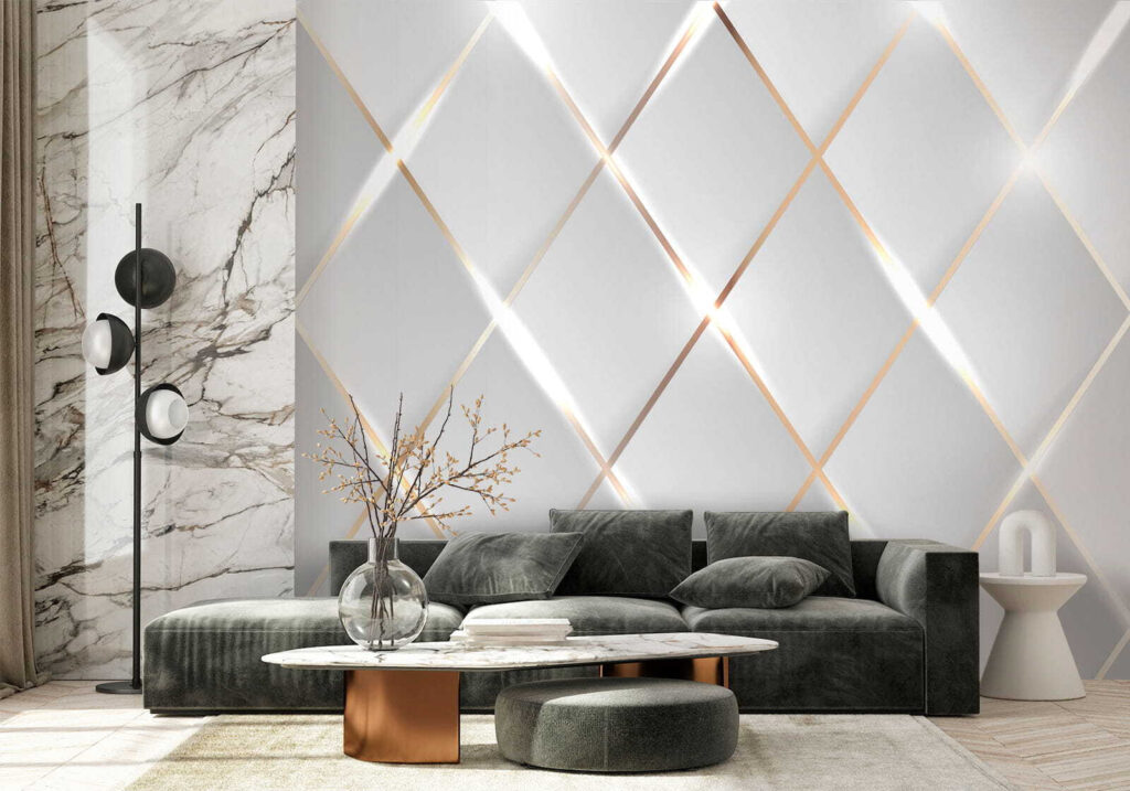 Shimmering light on sleek tiles