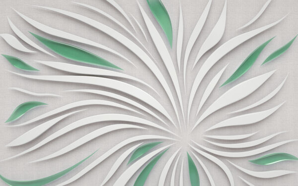 A white and green design