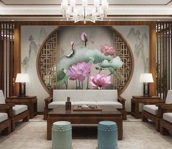 Wallpaper cu flori roz și frunze u11741pig1m 600x519 - Wallpaper cu flori roz și frunze - tegory