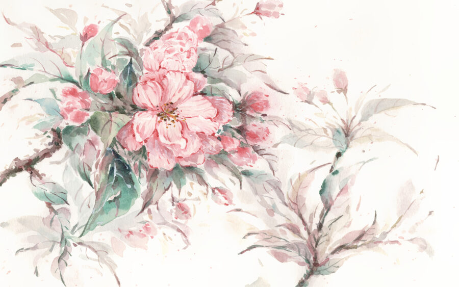 Pictura de flori roz