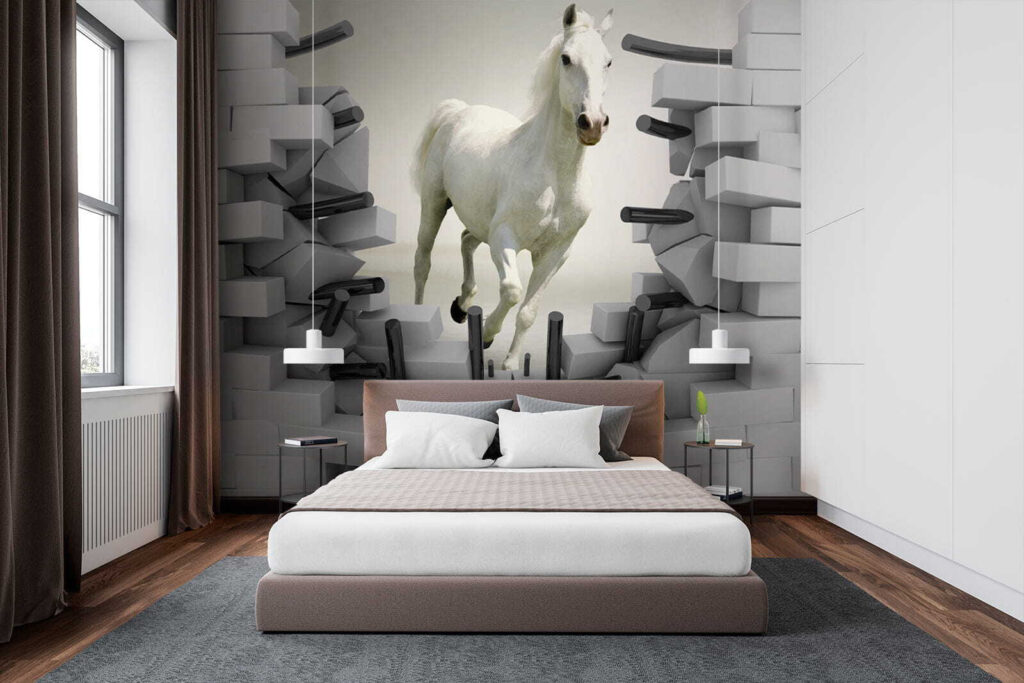 Horse running through a wall