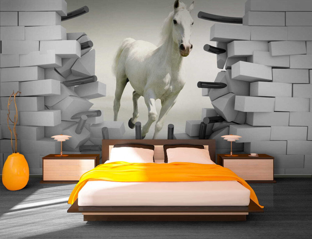 Horse running through a wall