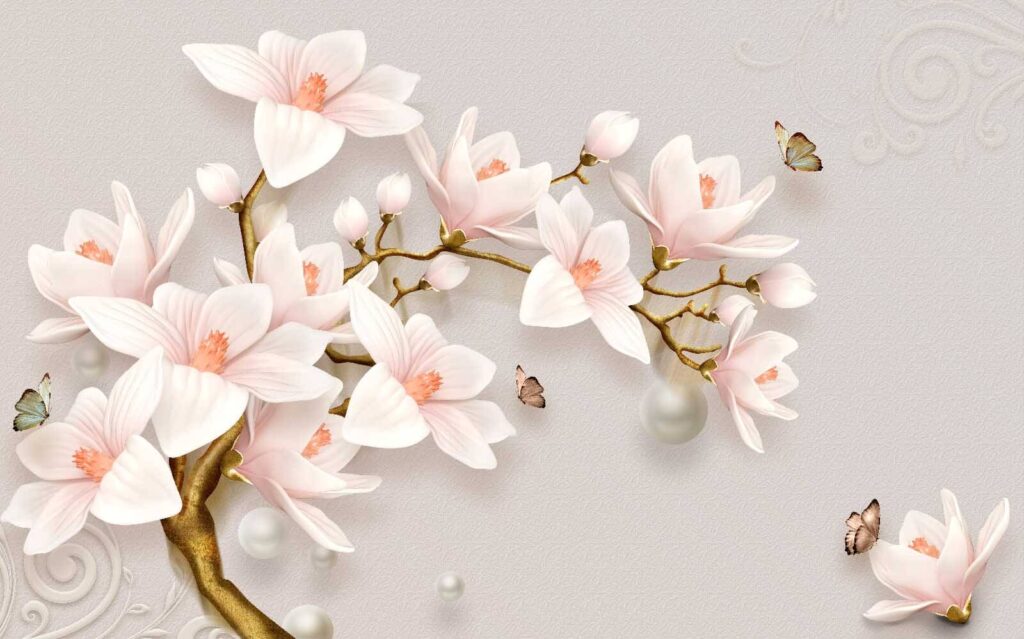 Flori delicate pe ramuri blânde Flori delicate pe ramuri blânde
