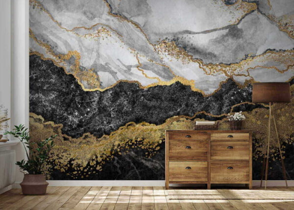 Marble Elegance with Glittering Accents