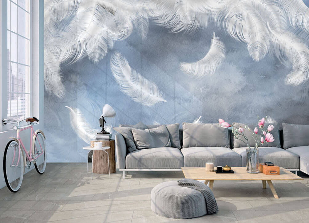 Pene albe pe un fundal albastru u23747pig1 - Pene albe pe un fundal albastru - tegory