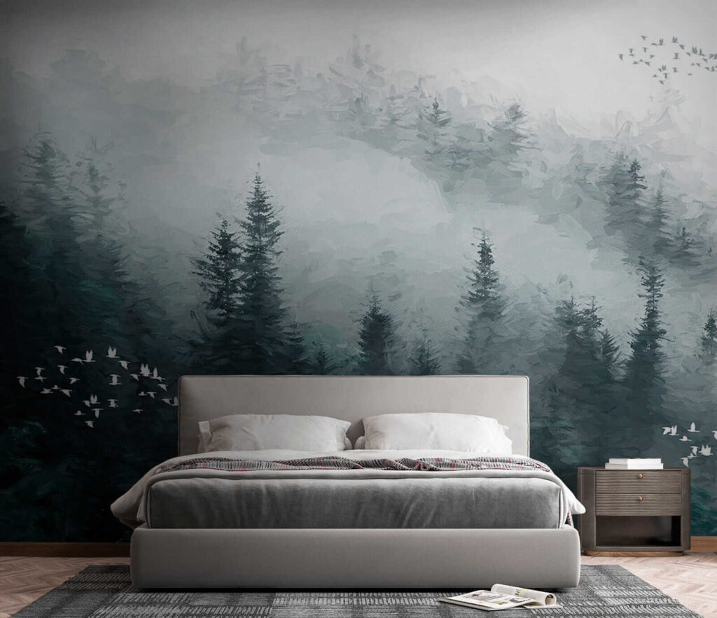 u23921pib4 1024x883 - Pădure cețoasă cu păsări care zboară - tegory