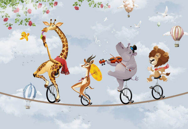 Grup de animale de echitatie unicycle Grup de animale de echitatie unicycle