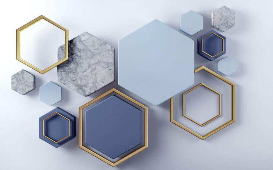 Fototapet Forme geometrice dinamice pe ecran. - imagine 2