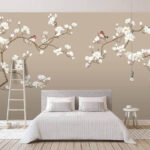 Fototapet Cuplu de păsări pe o ramură de copac