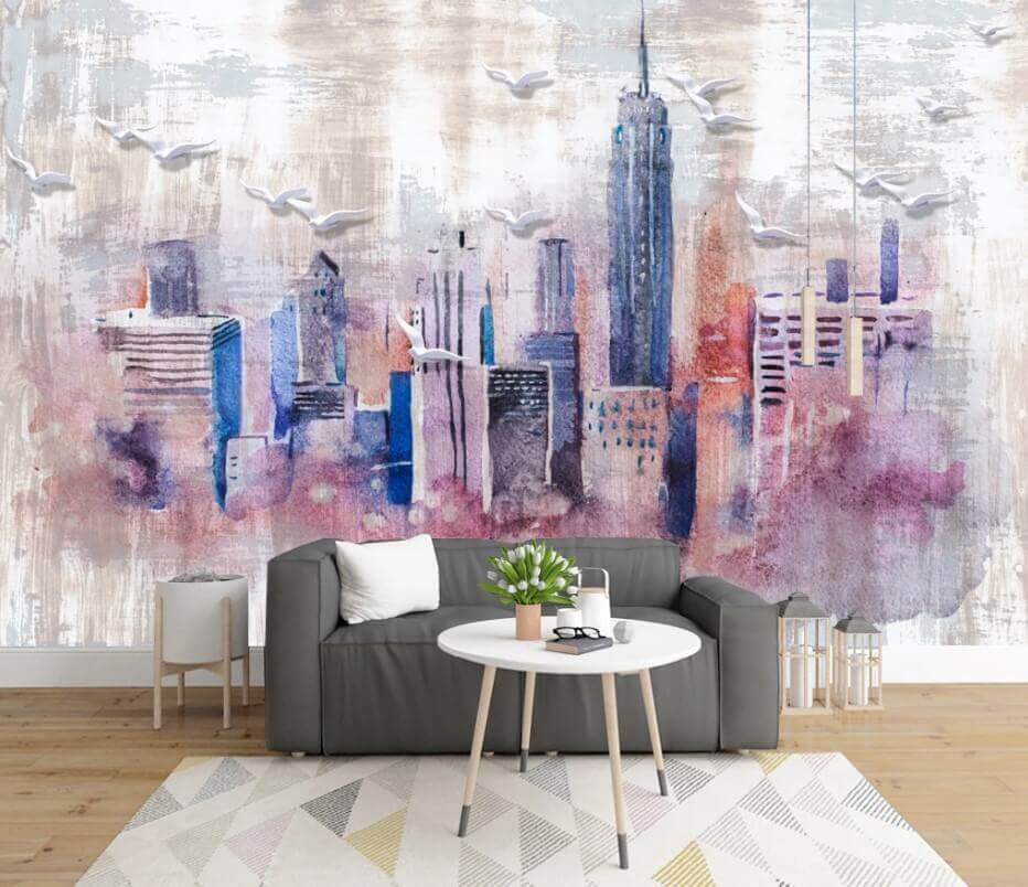 u35695pig1m - Pictura acuarelă a unui oraș - tegory