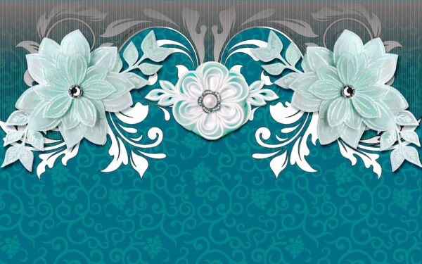 Design floral albastru și alb Design floral albastru și alb