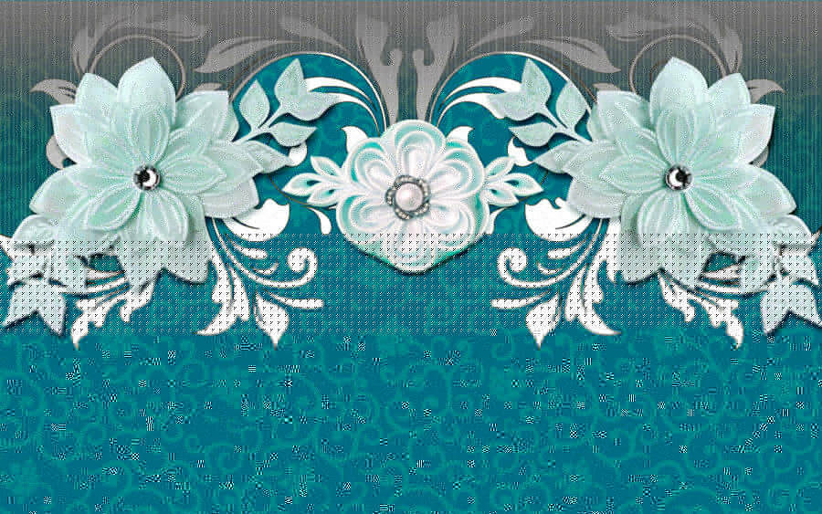 Design floral albastru și alb Design floral albastru și alb