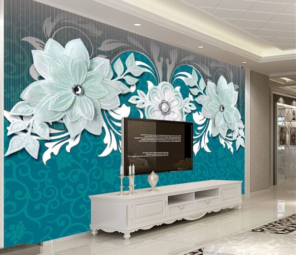 Design floral albastru și alb Design floral albastru și alb