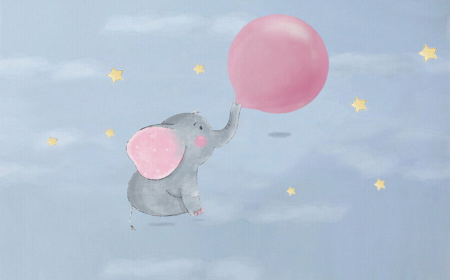Desen animat de un elefant care deține un balon