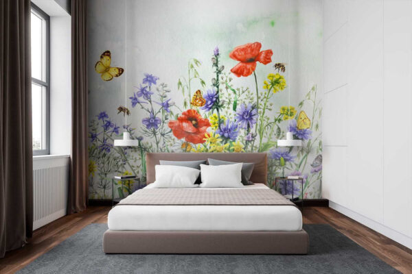 Pictura de flori și fluturi Pictura de flori și fluturi