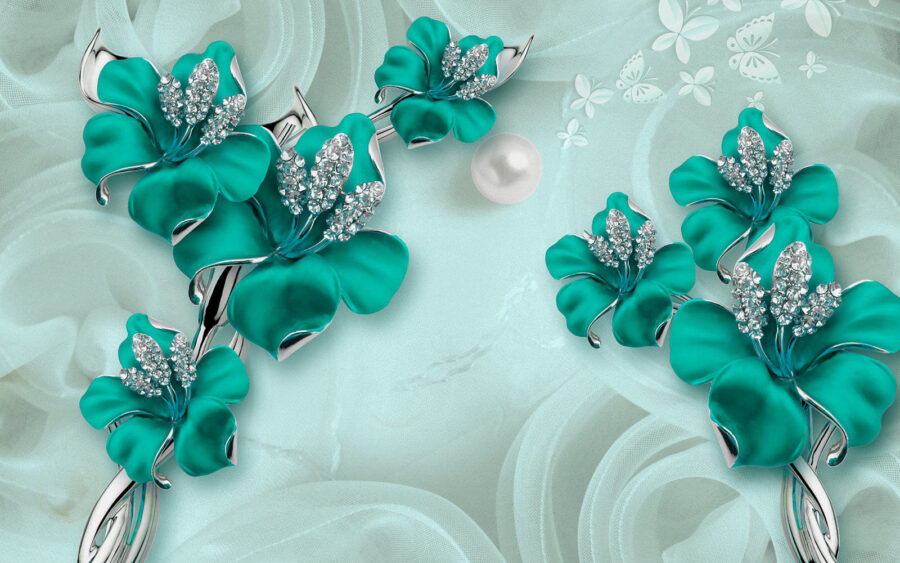 Capodoperă elegantă de design floral turcoaz