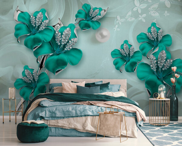 Capodoperă elegantă de design floral turcoaz Capodoperă elegantă de design floral turcoaz