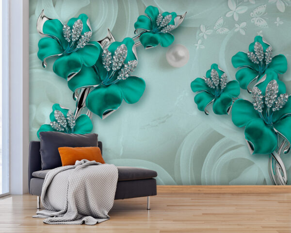 Capodoperă elegantă de design floral turcoaz Capodoperă elegantă de design floral turcoaz
