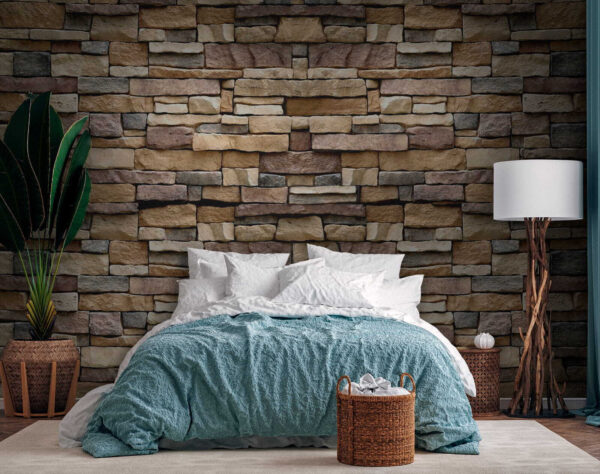 Design de perete din piatră texturată în straturi. Design de perete din piatră texturată în straturi.
