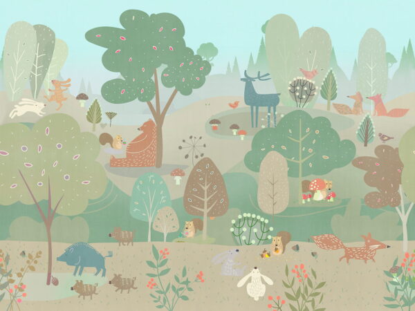 Desen animat de animale într-o pădure Desen animat de animale într-o pădure