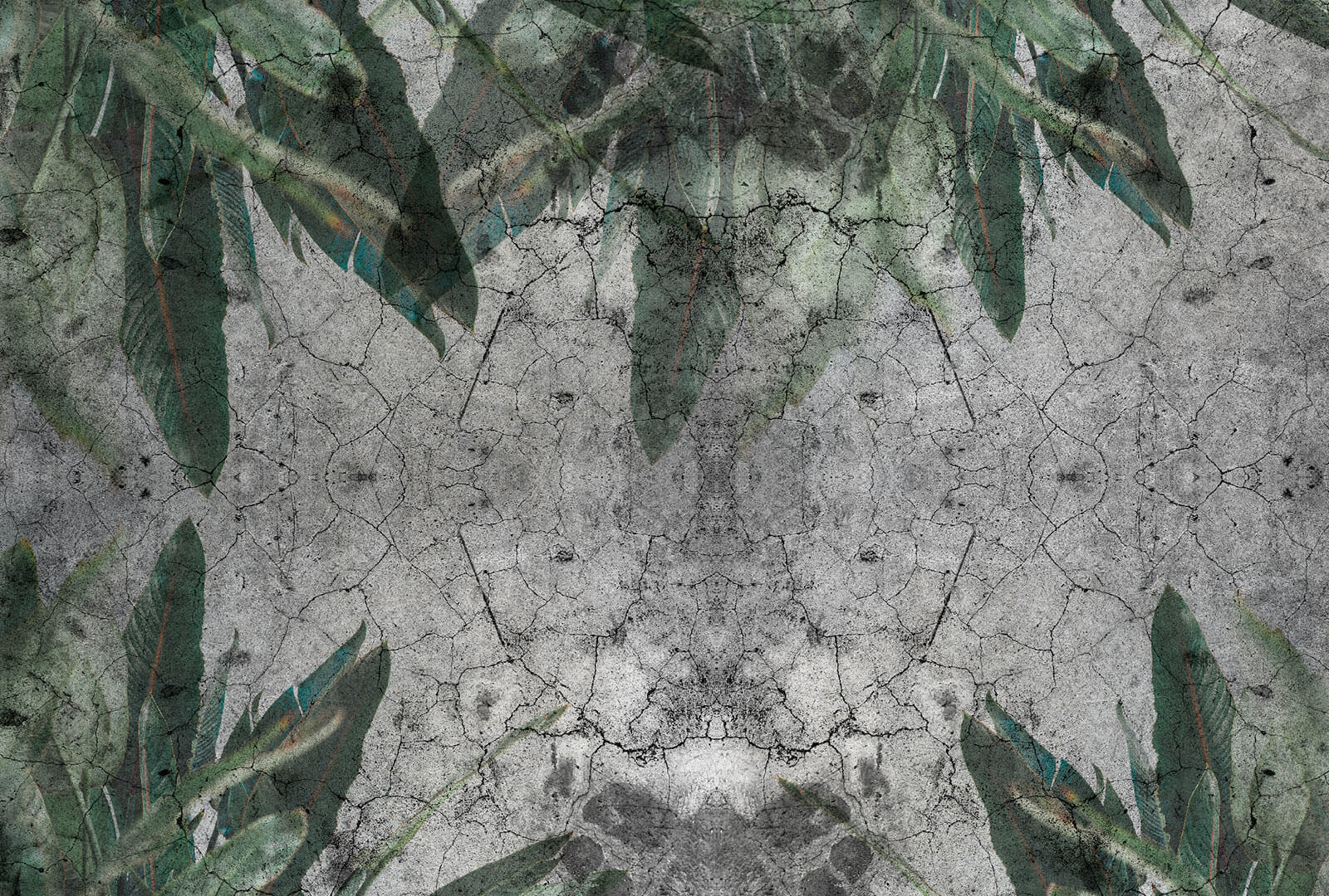 Textured leaves on a weathered surface