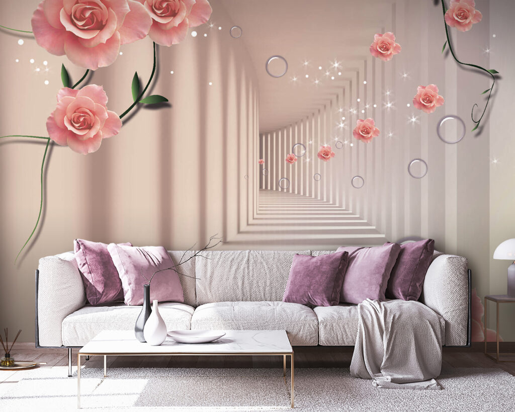 Wallpaper cu trandafiri roz și scări albe u60194v3pig38 1024x819 - Wallpaper cu trandafiri roz și scări albe - tegory