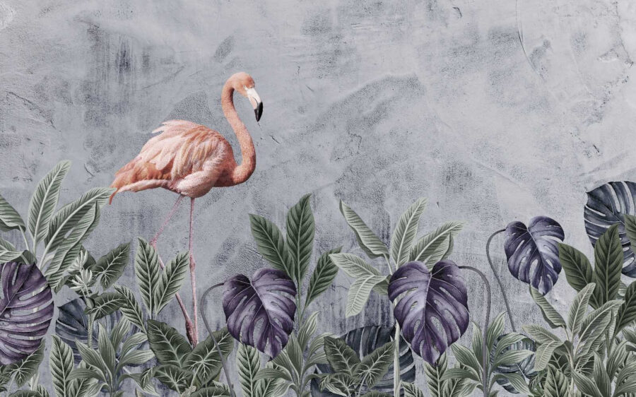 Fototapet Flamingo și plante - imagine 3