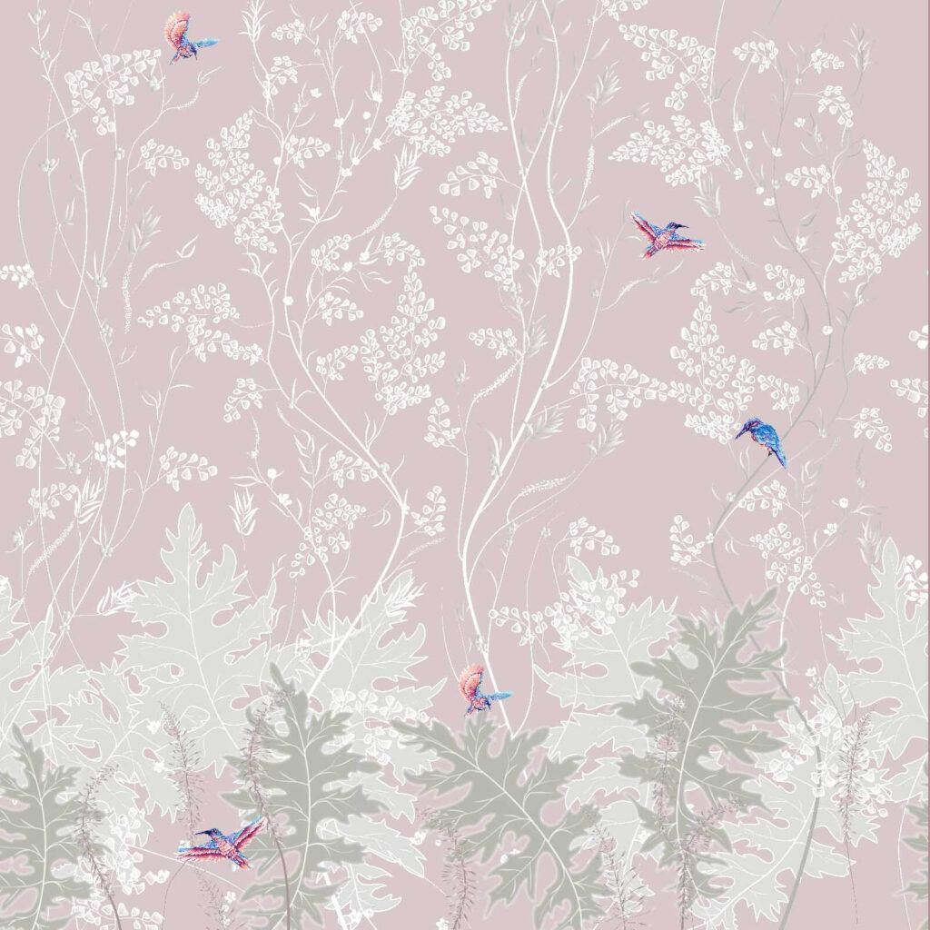 Wallpaper cu păsări și plante Wallpaper cu păsări și plante