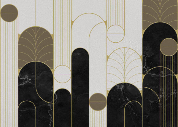Design art deco alb-negru și alb Design art deco alb-negru și alb