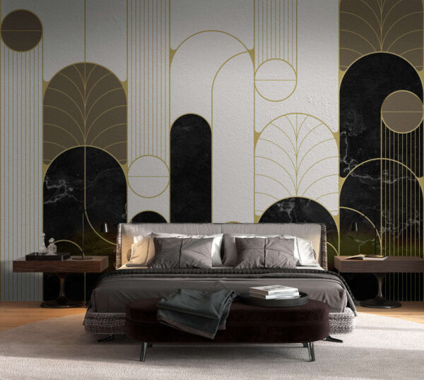 Design art deco alb-negru și alb Design art deco alb-negru și alb