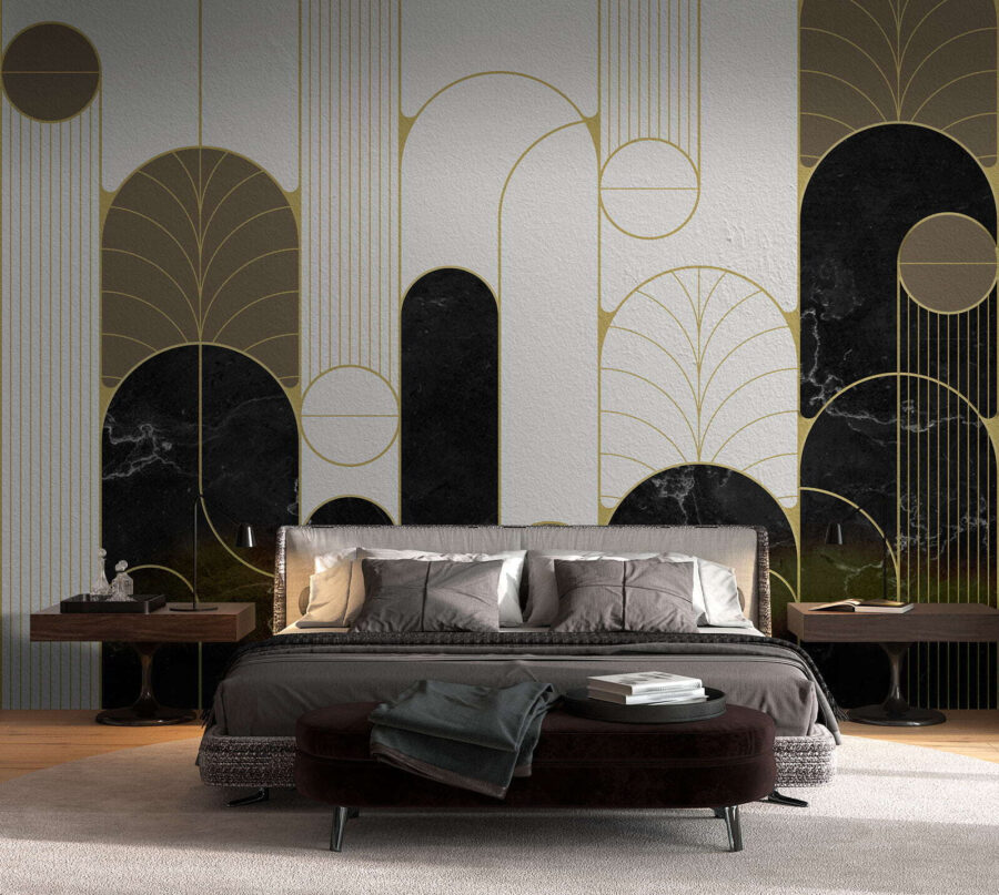 Design art deco alb-negru și alb Design art deco alb-negru și alb