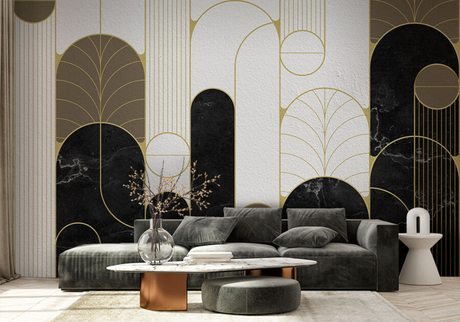 Design art deco alb-negru și alb Design art deco alb-negru și alb