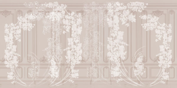 White curtain with flowers