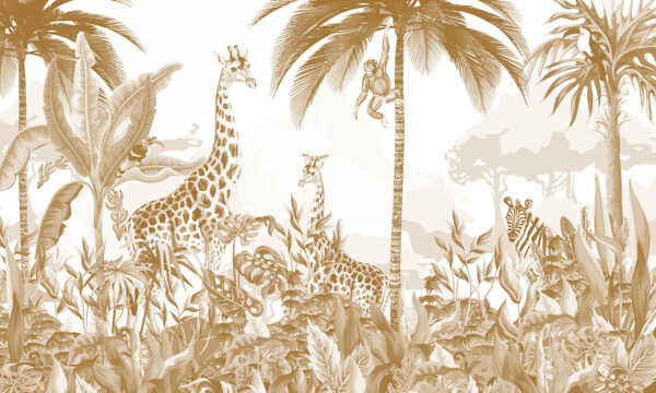 Imagine de fundal cu girafe și zebre Imagine de fundal cu girafe și zebre