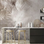 Fototapet Perete cu frunze pe el