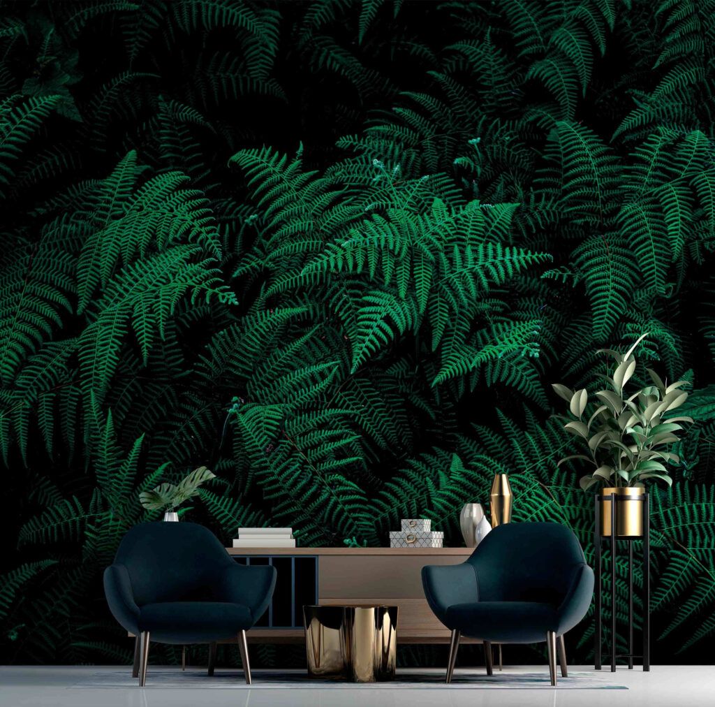 Lush ferns in deep green hues