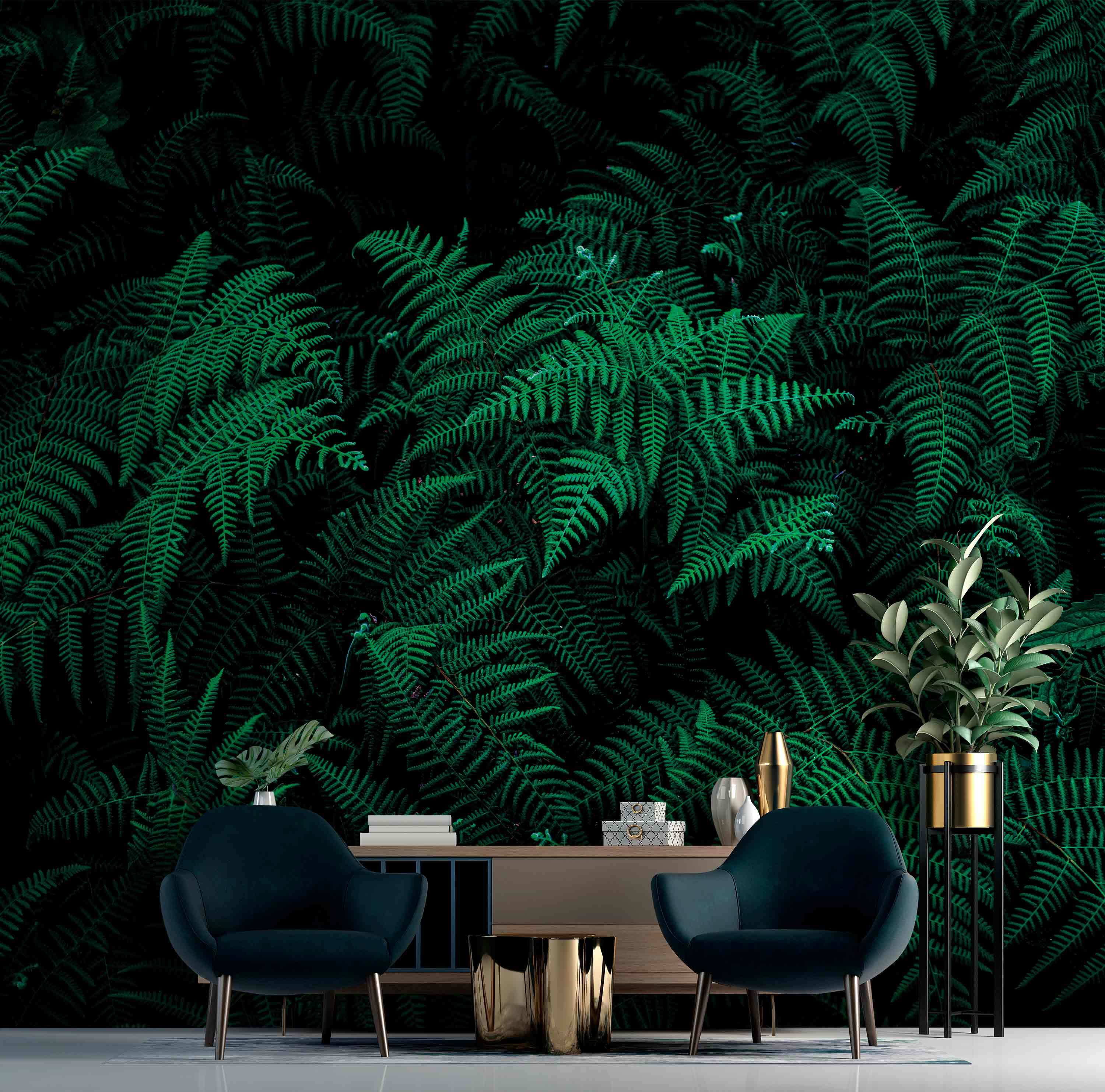 Lush ferns in deep green hues