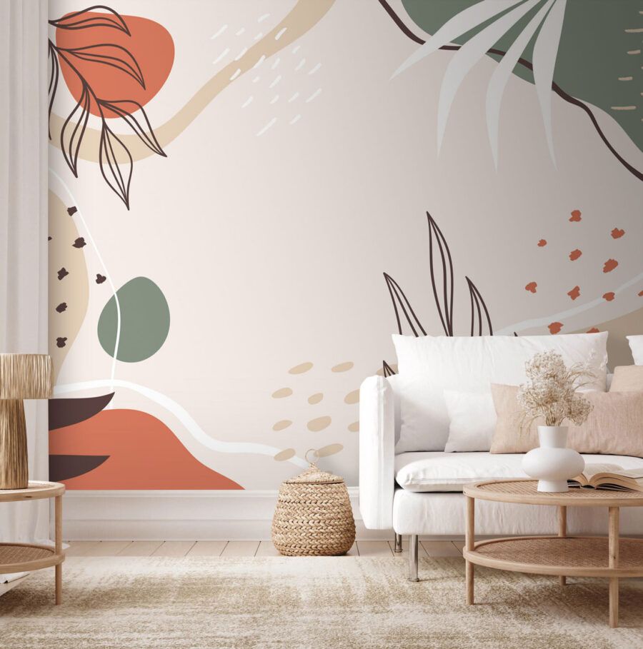 Design floral colorat pe un fundal alb