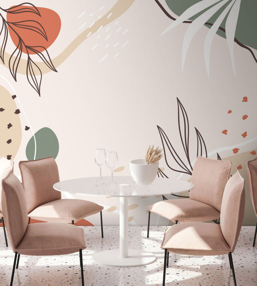 Design floral colorat pe un fundal alb