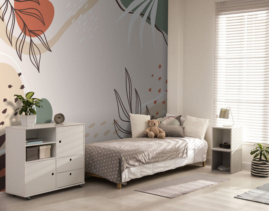 Design floral colorat pe un fundal alb