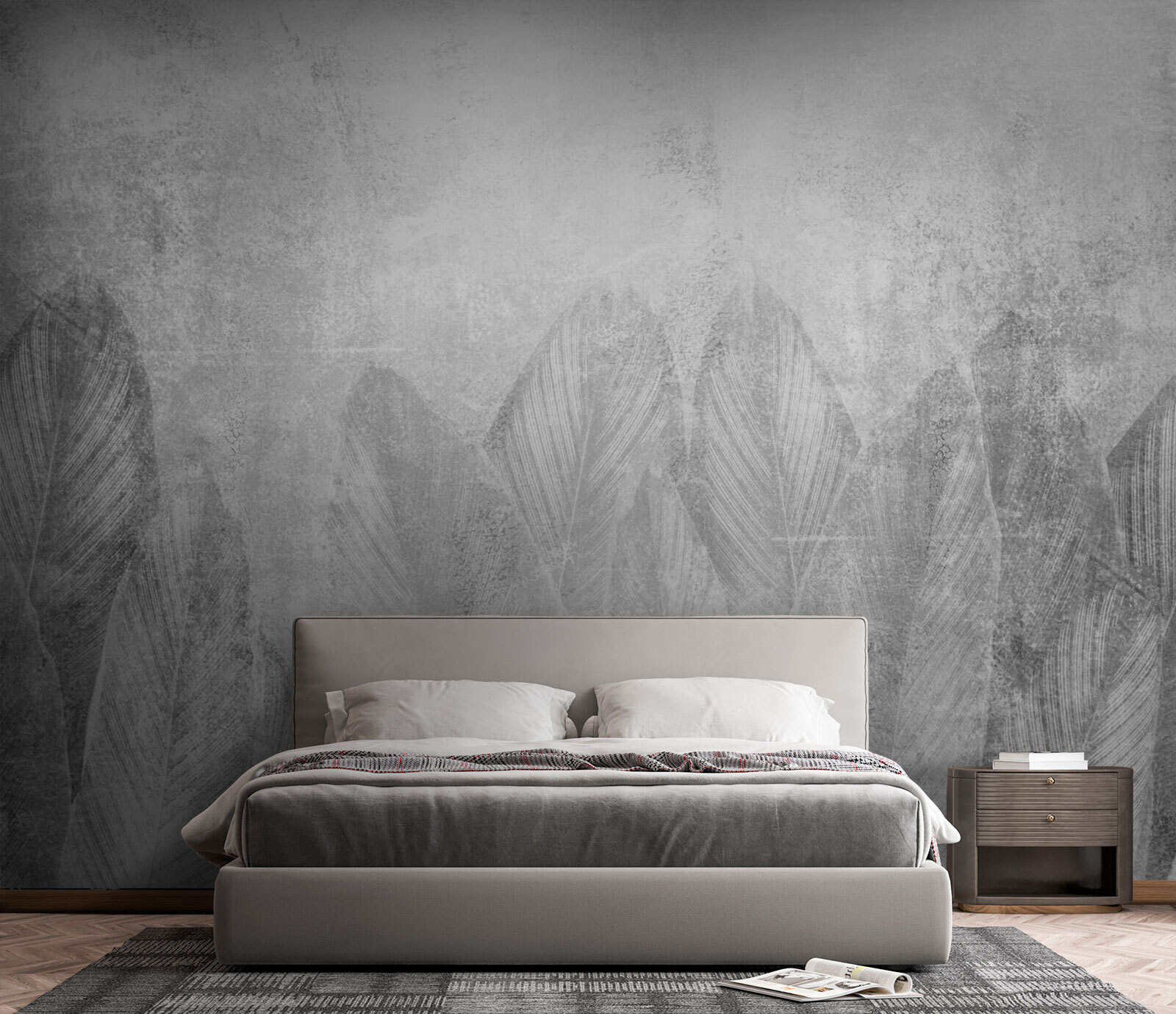 White and grey background with leaves White and grey background with leaves