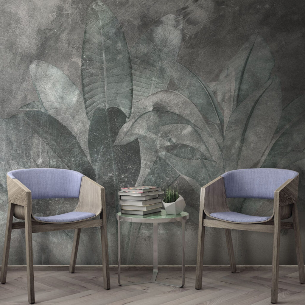 Soft greens against a muted background