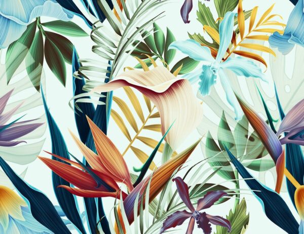 Model floral colorat cu flori Model floral colorat cu flori