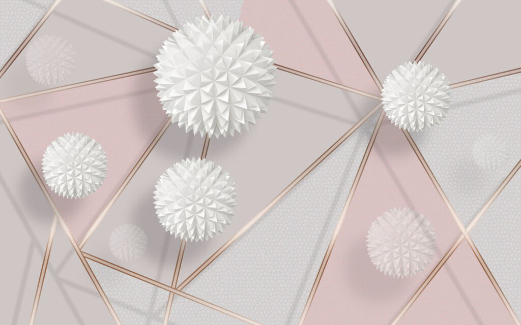 Design geometric alb și roz Design geometric alb și roz