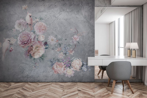 Pictura de flori și păsări Pictura de flori și păsări